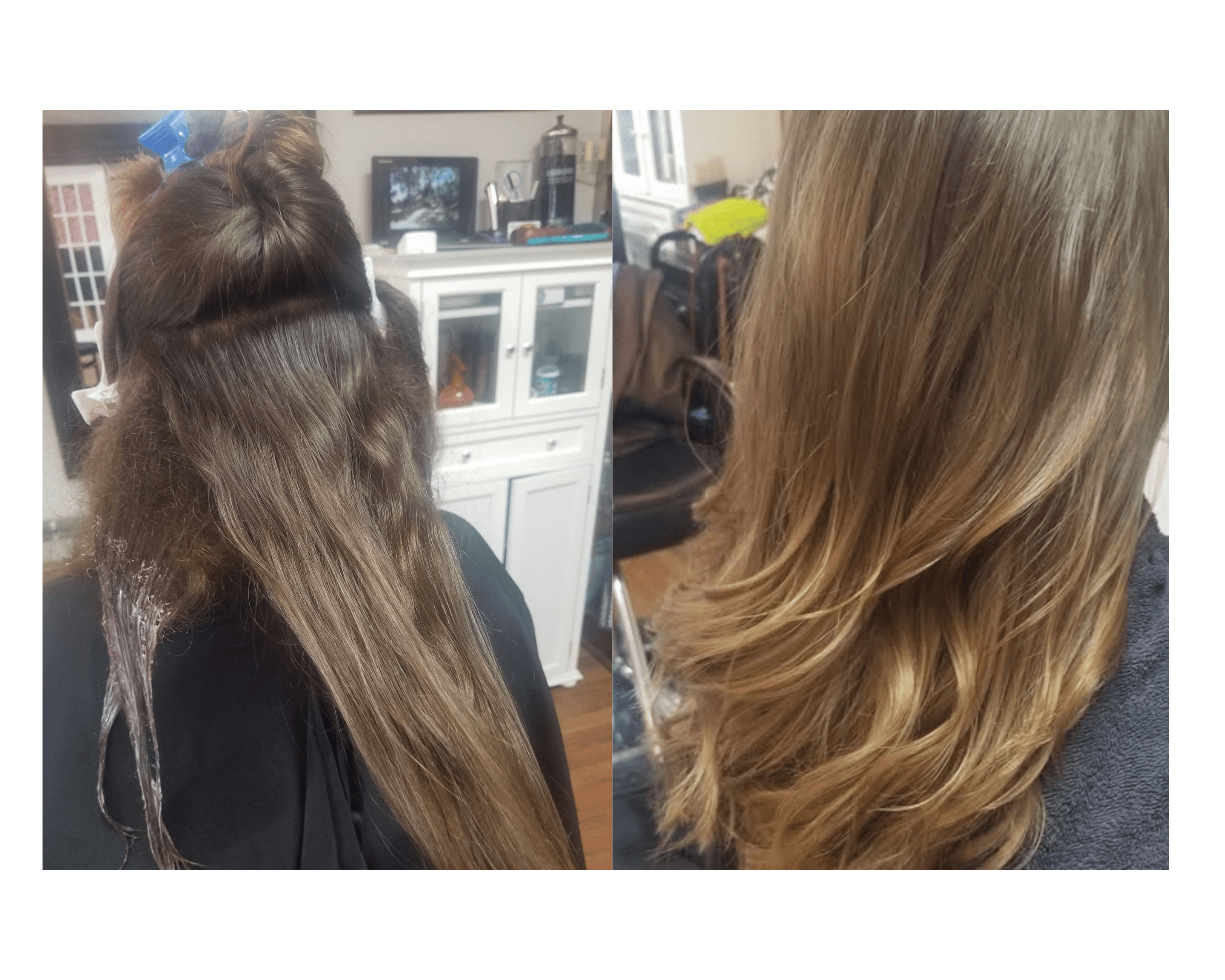 Brazilian Blowout being applied during the smoothing-treatment process