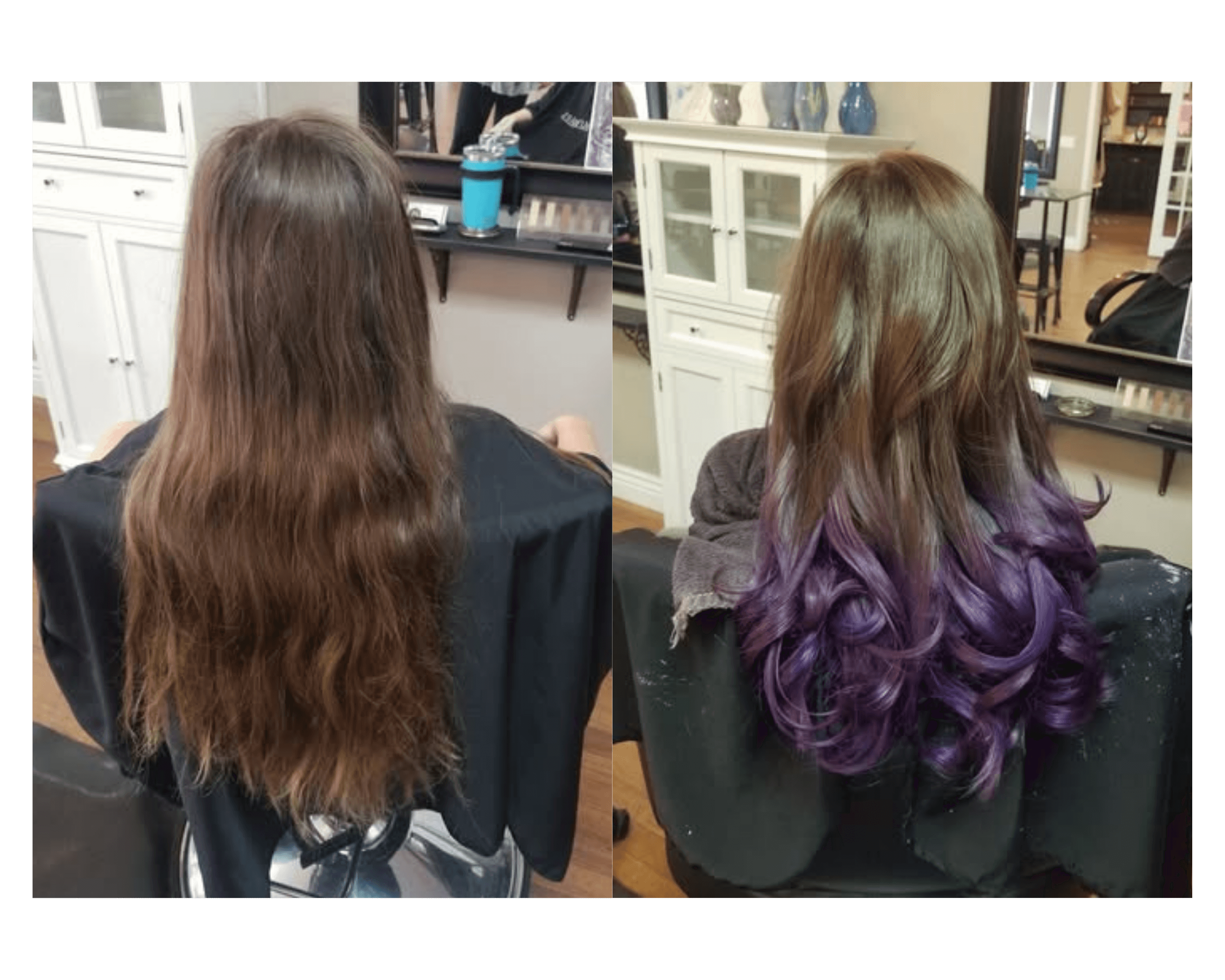 Purple ombre color transformation by Hair by Beth in Riverview FL